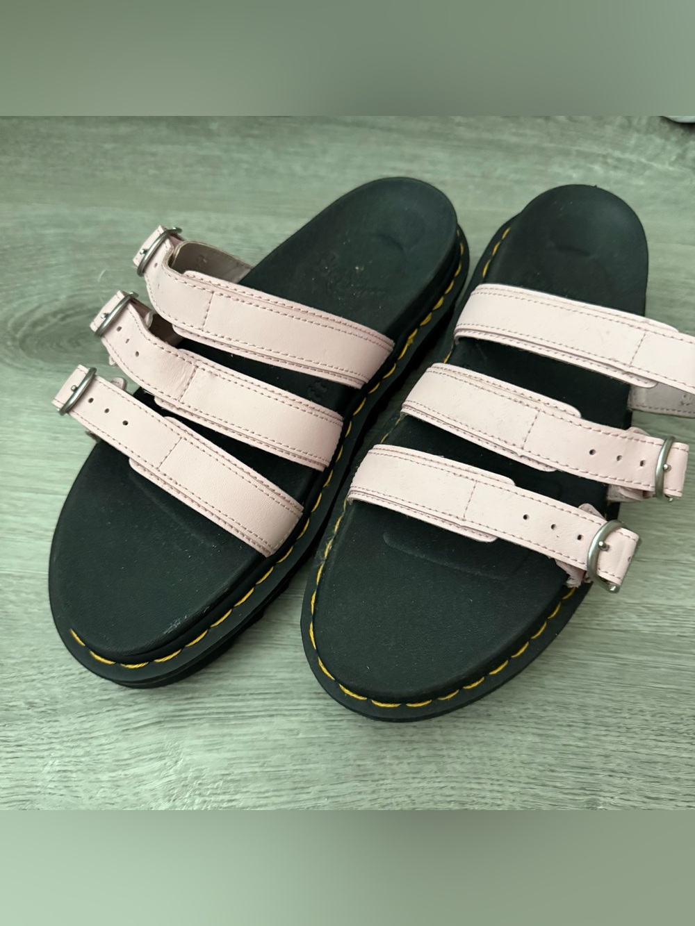 Dr. Martens Pale Pink Three-Strap Slide Sandals